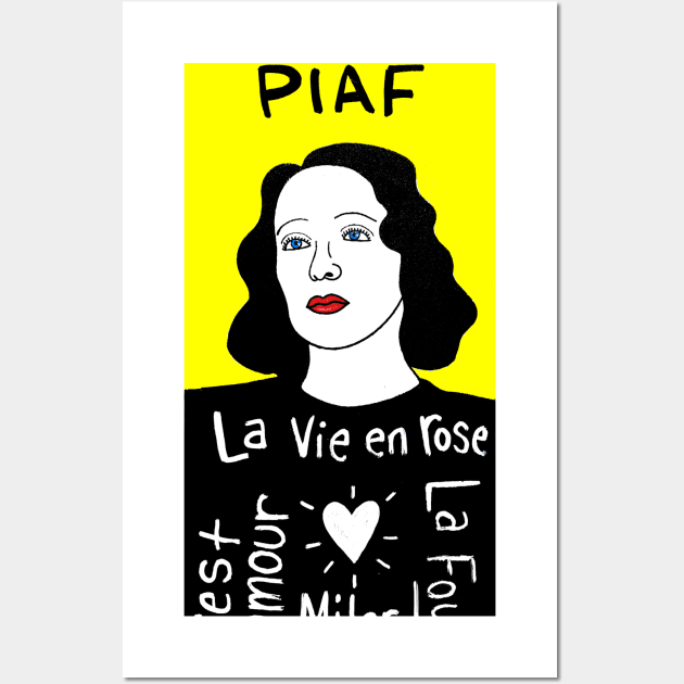 Edith Piaf pop folk art Wall Art by krusefolkart